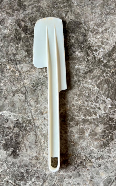 An old-school moulded plastic spatula