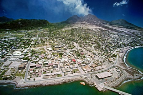 Plymouth, the abandoned capital of Montserrat, in 1997