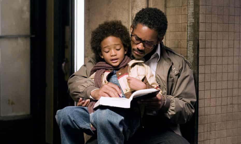 The act of giving: Will Smith with Jaden Smith in The Pursuit of Happyness (2006).
