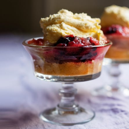 Nigel Slater’s recipes for pork and halloumi balls, and blackberry and apple trifle | Food