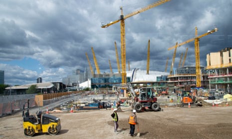 Construction work on London’s Greenwich Peninsula in 2019.