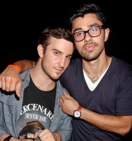 Double trouble … Niles Hollowell-Dhar with David Singer-Vine, AKA the Cataracs, in 2011.
