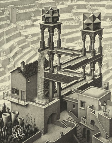 Waterfall, 1961, by MC Escher.