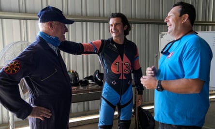 Orlando Bloom gets his wings.