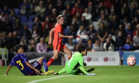 Ella Toone scores England's third goal in victory