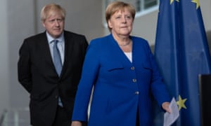 Boris Johnson and German Chancellor Angela Merkel holding a press conference at the Chancellery in Berlin, August 2019. 2598.jpg?width=300&quality=85&auto=forma