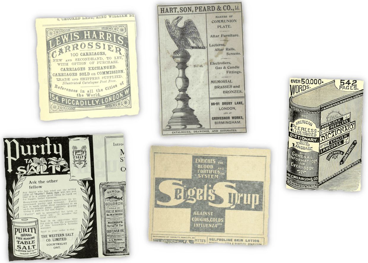 un-edited ads from Wikimedia Commons