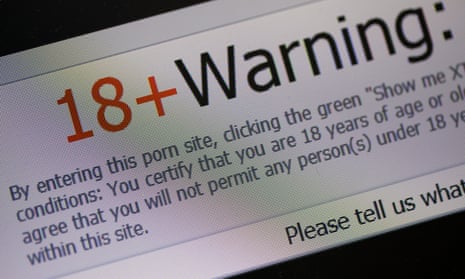 18+ warning on porn site