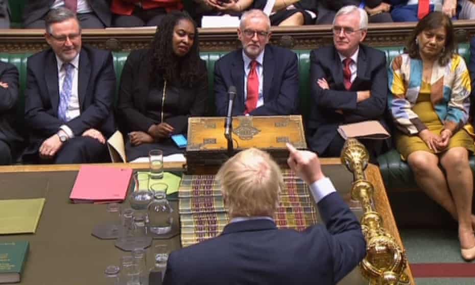Boris Johnson speaks during the debate on the Queen’s speech on 14 October, 2019.