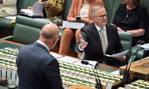 Peter Dutton and Anthony Albanese during question time in the House of Representatives