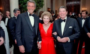 President Reagan and Nancy Reagan with Rock Hudson, left, at the White House in 1984, a year before he died.