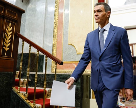Spanish prime minister Pedro Sánchez arrives to attend the Government control session at the Lower House of Parliament in Madrid, Spain.