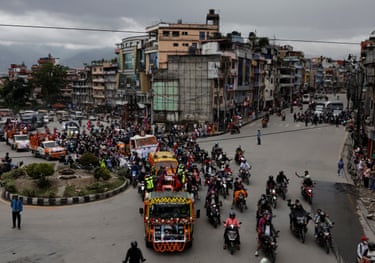 A funeral procession in Kathmandu