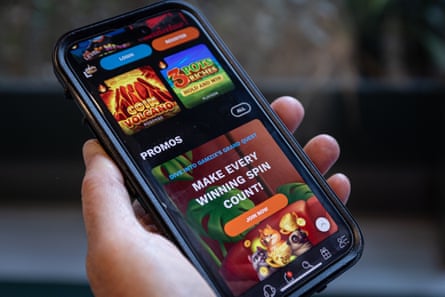 Stock image of a gaming app on a mobile phone
