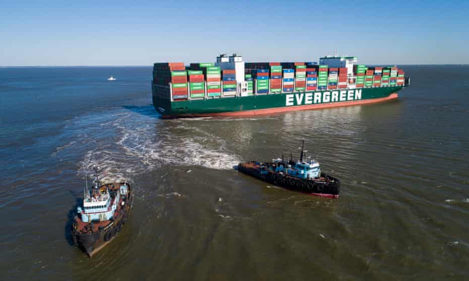 US Coast Guard attempts to free container ship Ever Forward stuck in the Chesapeake Bay