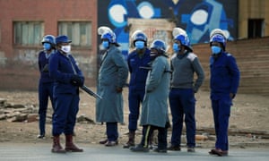 Police patrol the streets ahead of the protest planned on 31 July