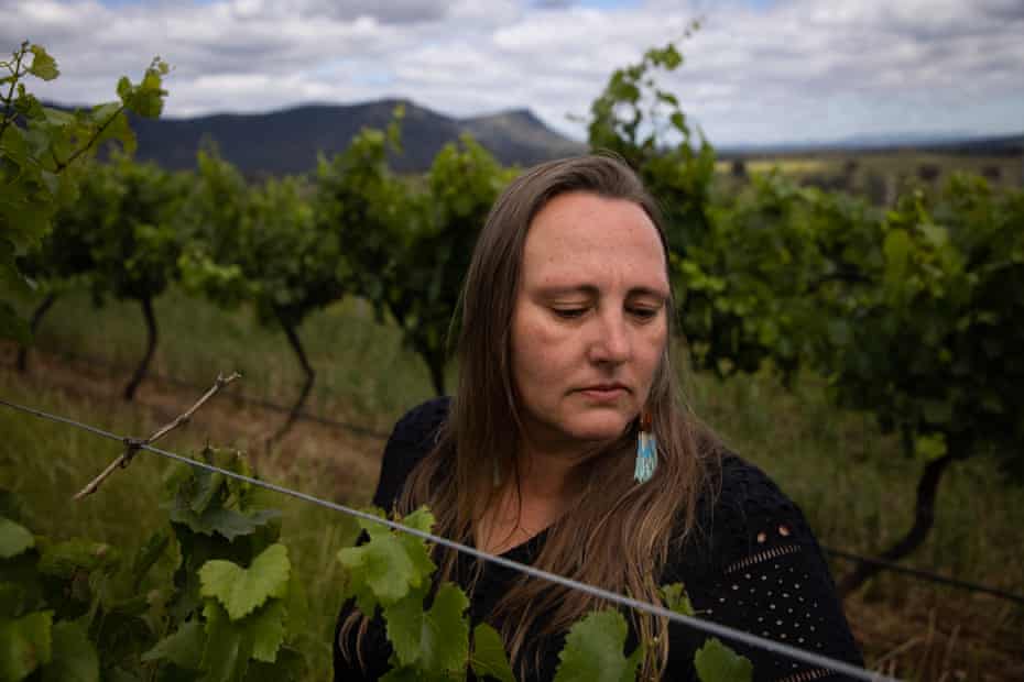 Sally Scarborough dans les vignobles de la Scarborough Wine Co dans la Hunter Valley