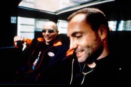 Mads Mikkelsen and Kim Bodnia in Refn’s 1996 feature debut Pusher.
