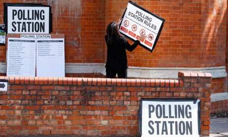 A polling station in London during the local elections in May this year.