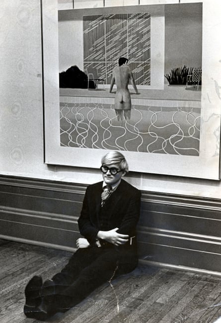 David Hockney with Peter Getting Out of Nick’s Pool in 1967.