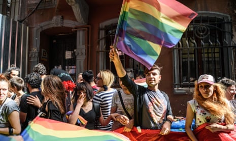 LGBT protesters in Istanbul, June 2016