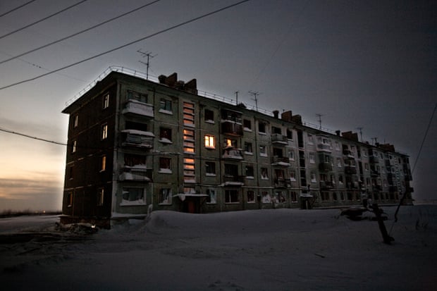 In this apartment block on the edge of the tundra outside Vorkuta town, only one family is left. Buildings around Vorkuta are being surrendered to the Arctic elements as people flee to the south of Russia, unleashing a massive depopulation crisis. Vorkuta is a coal mining and former Gulag town 1,200 miles north east of Moscow, beyond the Arctic Circle, where temperatures in winter drop to -50C. Here, whole villages are being slowly deserted and reclaimed by snow, while the financial crisis is squeezing coal mining companies that already struggle to find workers.