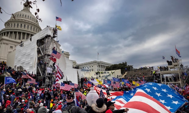 Trump supporters clash with police and security on 6 January 2021 at the US capitol.