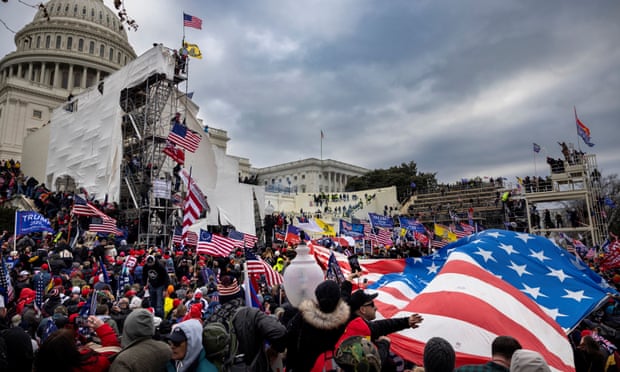 Trump supporters clash with police and security on 6 January 2021 at the US Capitol.