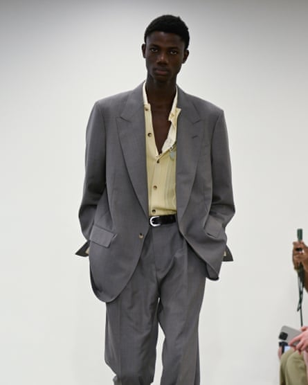 Model on the runway at the Paul Smith show.