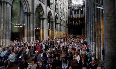 People attend a mass in tribute to Jacques Hamel in Rouen Cathedral