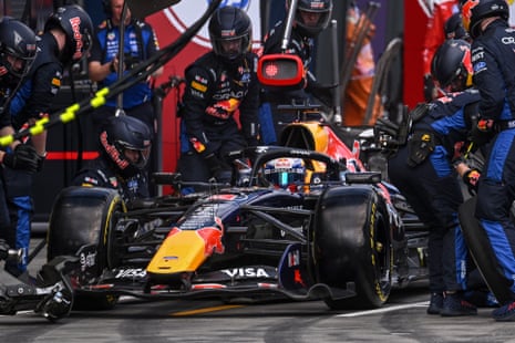 Max Verstappen in the pits