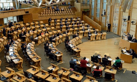 The chamber of the Scottish parliament