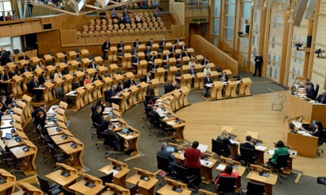 The chamber of the Scottish parliament