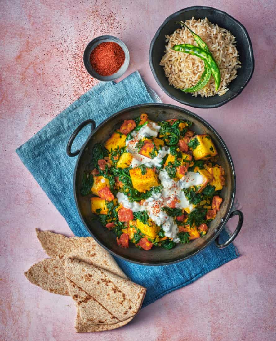 asma khan s saag paneer spinach with