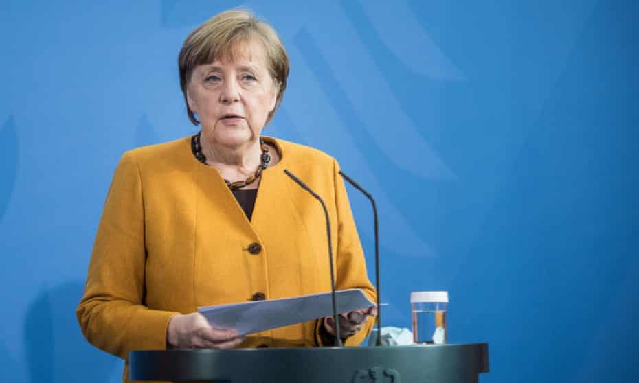 Angela Merkel at the Chancellery in Berlin