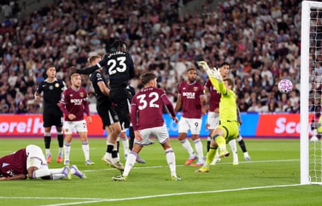 Chelsea’s Trevoh Chalobah scores their side’s fifth goal of the game.