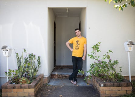 Nathan Kearney outside his home