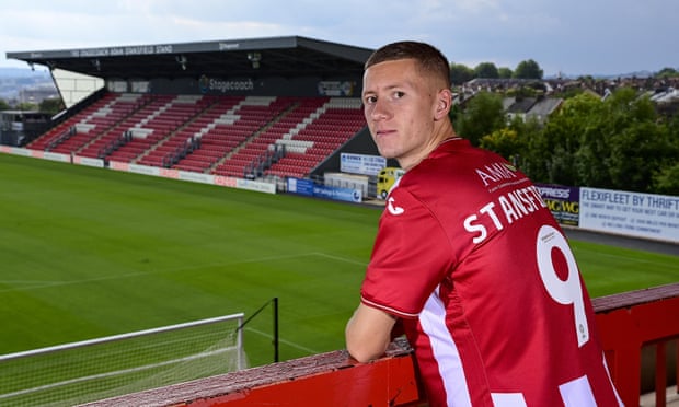 Jay Stansfield and the Exeter No 9 shirt.