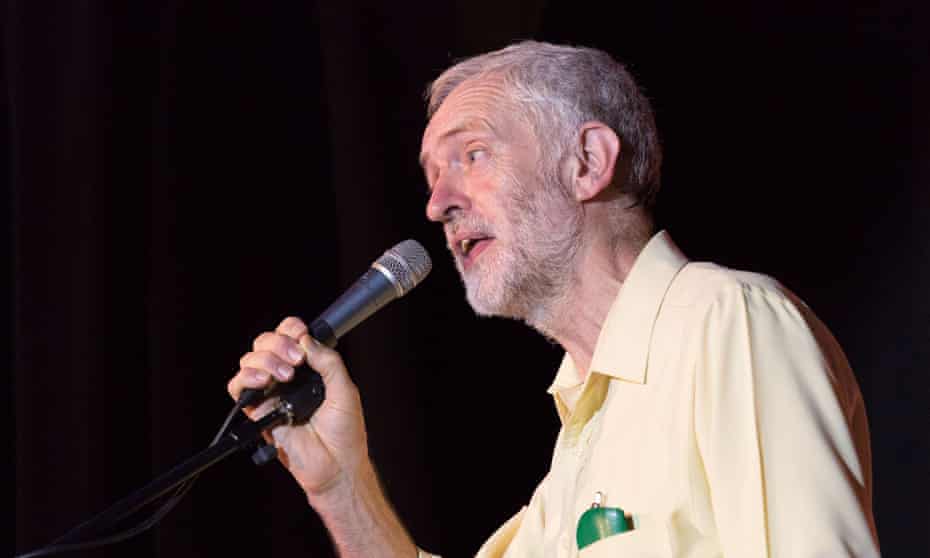 Jeremy Corbyn at a Labour leadership rally at Camden Town Hall