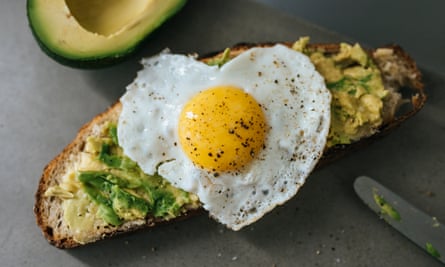 Egg on a slice of avocado toast