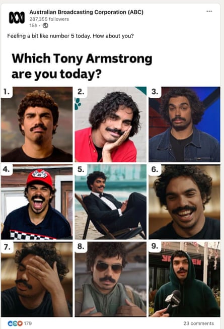 The ABC’s LinkedIn page features a quiz with photos of sports presenter Tony Armstrong