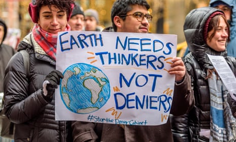  New York climate activist groups campaigning in January 2017. 