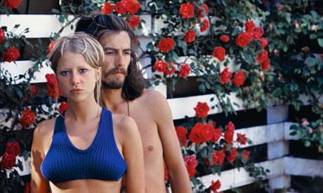 George Harrison & Pattie Boyd in Rose Garden, 1968