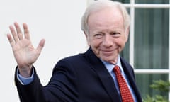 Joe Lieberman leaving the White House after meeting President Donald Trump in 2017. He withdrew his name as possible head of the FBI.