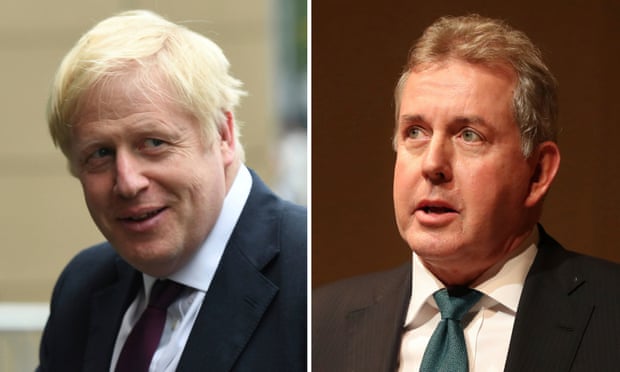 Kim Darroch (right) is understood to have made his decision after Boris Johnson stopped short of backing him on Tuesday.