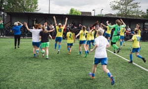 Doncaster Rovers Belles celebrate after winning WSL2.