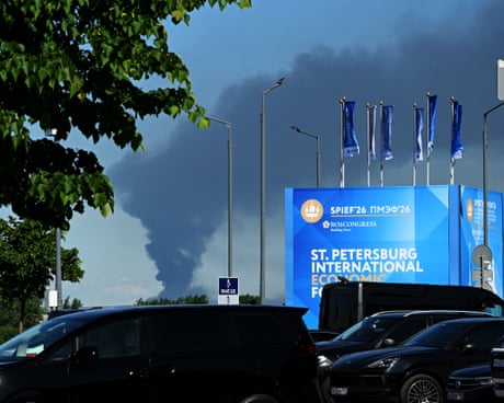 Ukrainian drones hit St Petersburg as ‘Russian Davos’ opens in city