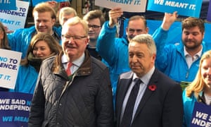 Scottish Conservative interim leader Jackson Carlaw (left) with the candidate for Perth and North Perthshire, Angus Forbes, at the launch of the Scottish Conservatives general election campaign in Perth.