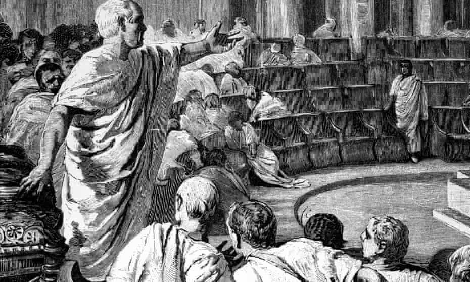 Cicero in the Roman senate