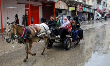 People flee eastern parts of Rafah in Gaza after the Israeli military told 100,000 to evacuate on Monday 6 May 2024